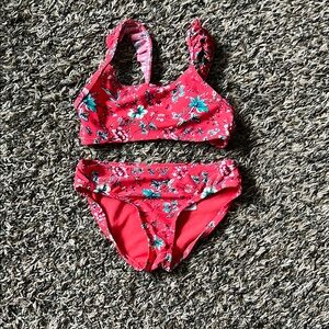 GAP Girls Floral Pink Swim Set Size Small 6/7